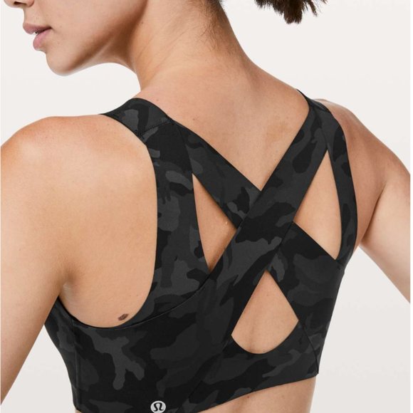 Lululemon Enlite Bra *Zip Front Incognito Camo Multi Grey NWT - Picture 3 of 5